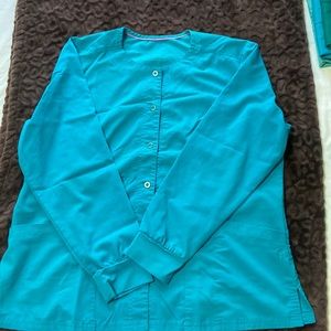 TEAL SCRUB JACKET BY HEALING HANDs